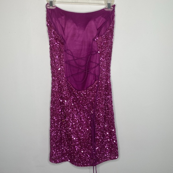 PRIMAVERA Couture 3351 Cocktail Short Fitted Sequin Backless Homecoming Dress - Picture 9 of 16